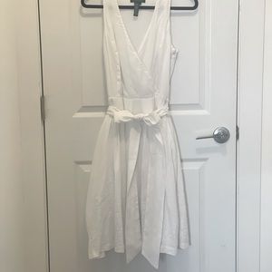 Ralph Lauren sleeveless white linen midi dress